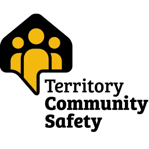 Brown White Typography Community Hub Safety Logo at Casuarina Square NT Darwin